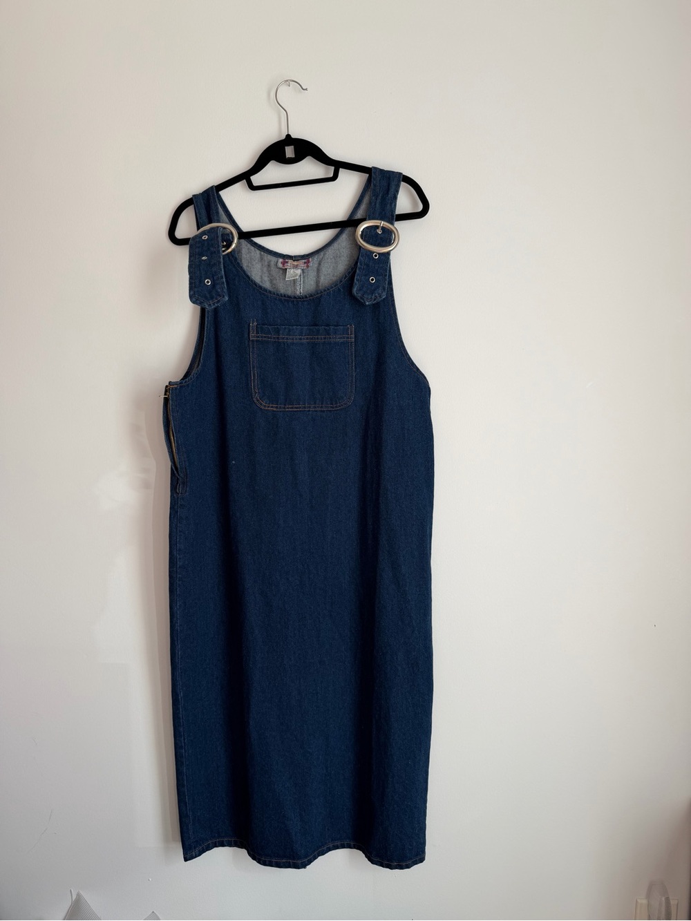 Vintage Jean Denim Mid Jumper Dress Womens